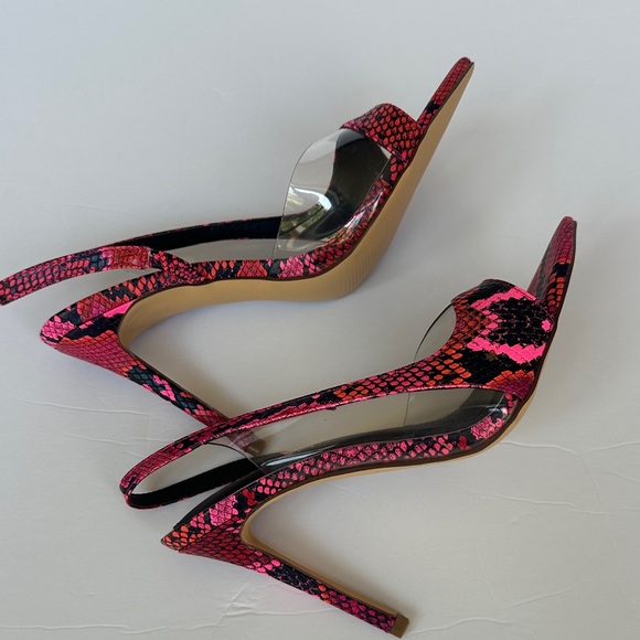 Liliana NWOT Hot Pink Snakeskin Stilettos 👠 | Statement Shoe | Women’s Size 7.5 - Picture 4 of 6